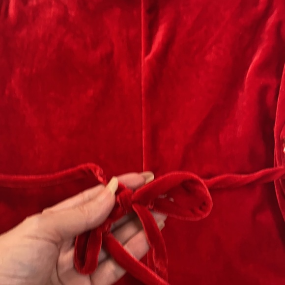 Long red velvet girls dress with sequins cute for the holidays - Picture 5 of 9